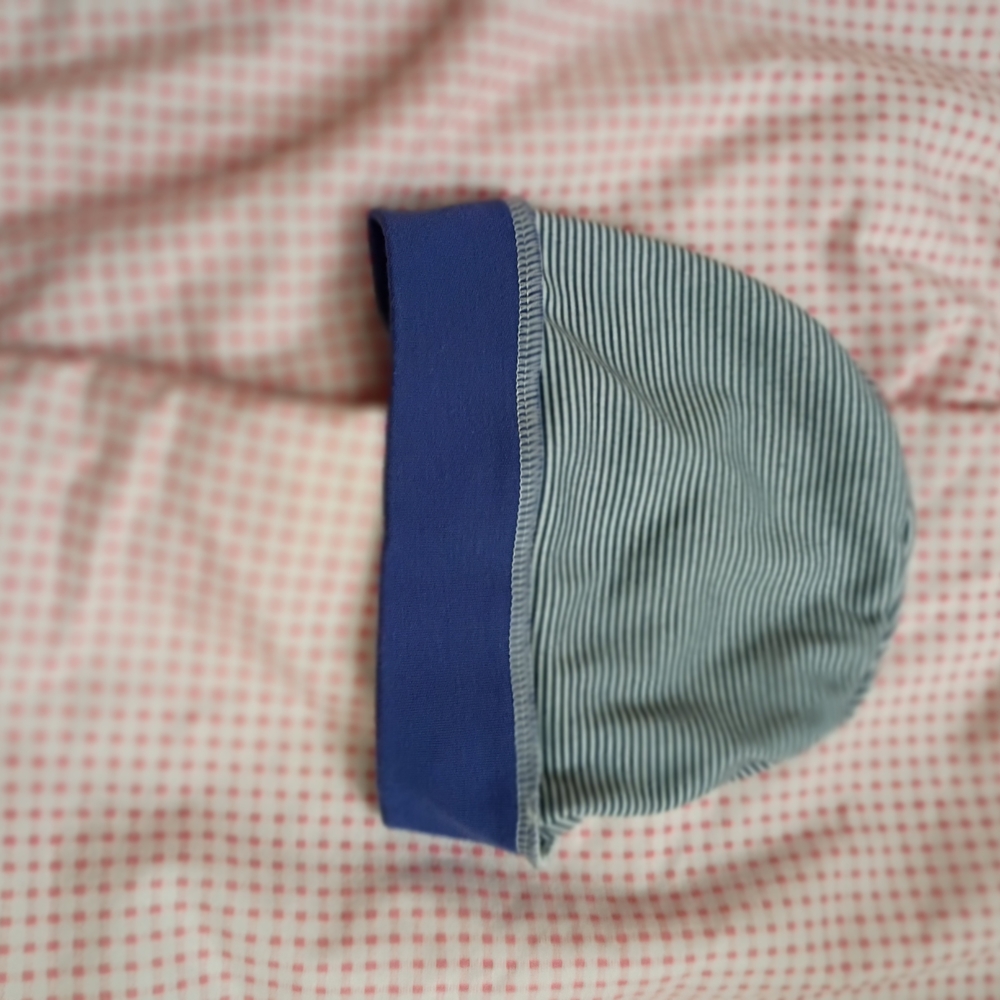 Striped Blue Doll Hat